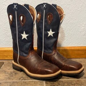 Twisted X Men's Star-Embellished Brown and Navy Boots
